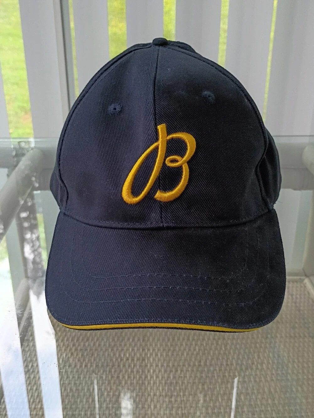 Breitling 1884 Baseball Cap Adjustable Organic Cotton Blue With Gold Logo